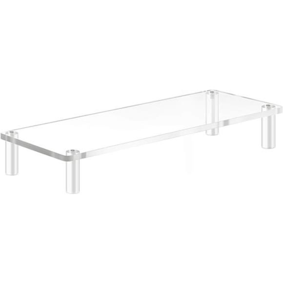 20x7.5 Acrylic Monitor Stand Riser, Clear Computer Stand, Desk Riser - Picture 2 of 8